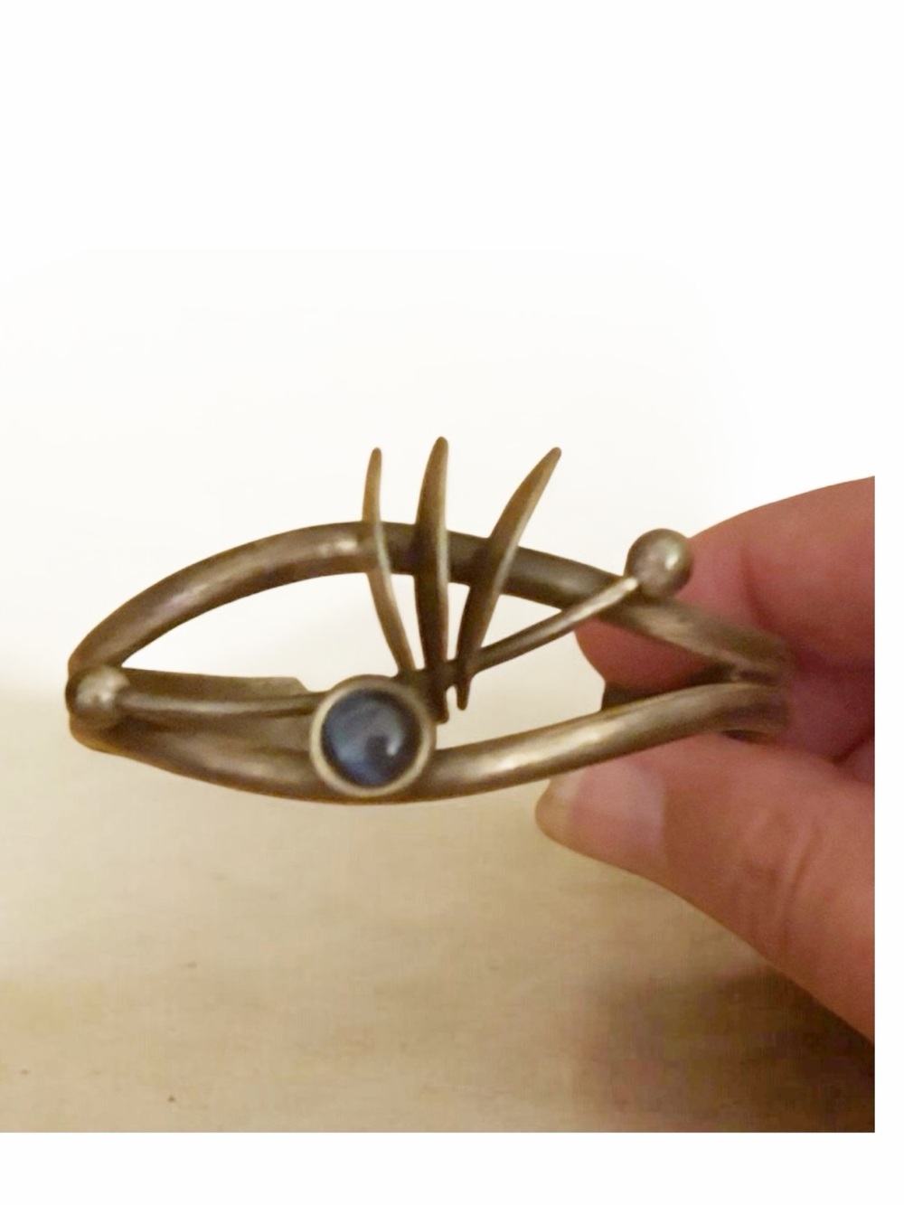 Y2K one of a kind silver tone cuff bracelet